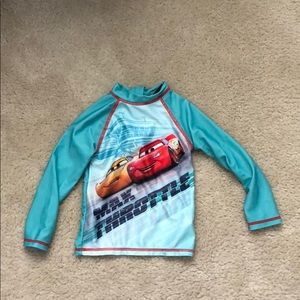 Blue Toddlers Cars Long Sleeve Rashguard